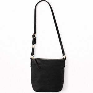 Beautiful Leather and faux suede crossbody purse with gold accents